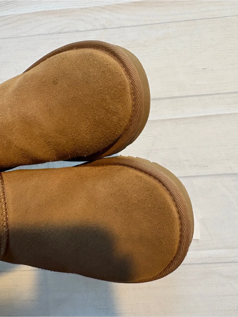 UGG Chestnut Suede Shearling-Lined Short Boot Slippers